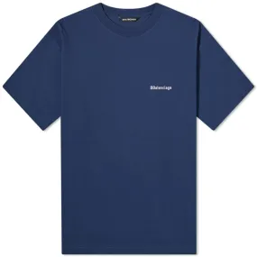 Balenciaga Corporate Logo TeeNautical & White