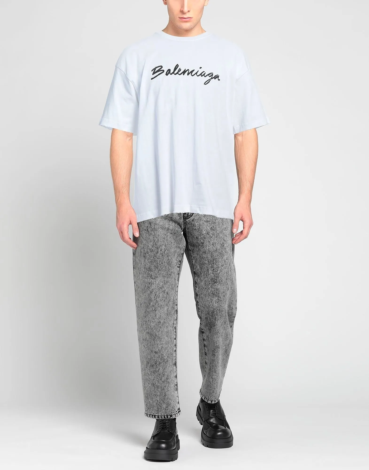 BALENCIAGA  |Crew Neck Plain Cotton Short Sleeves Logo Luxury