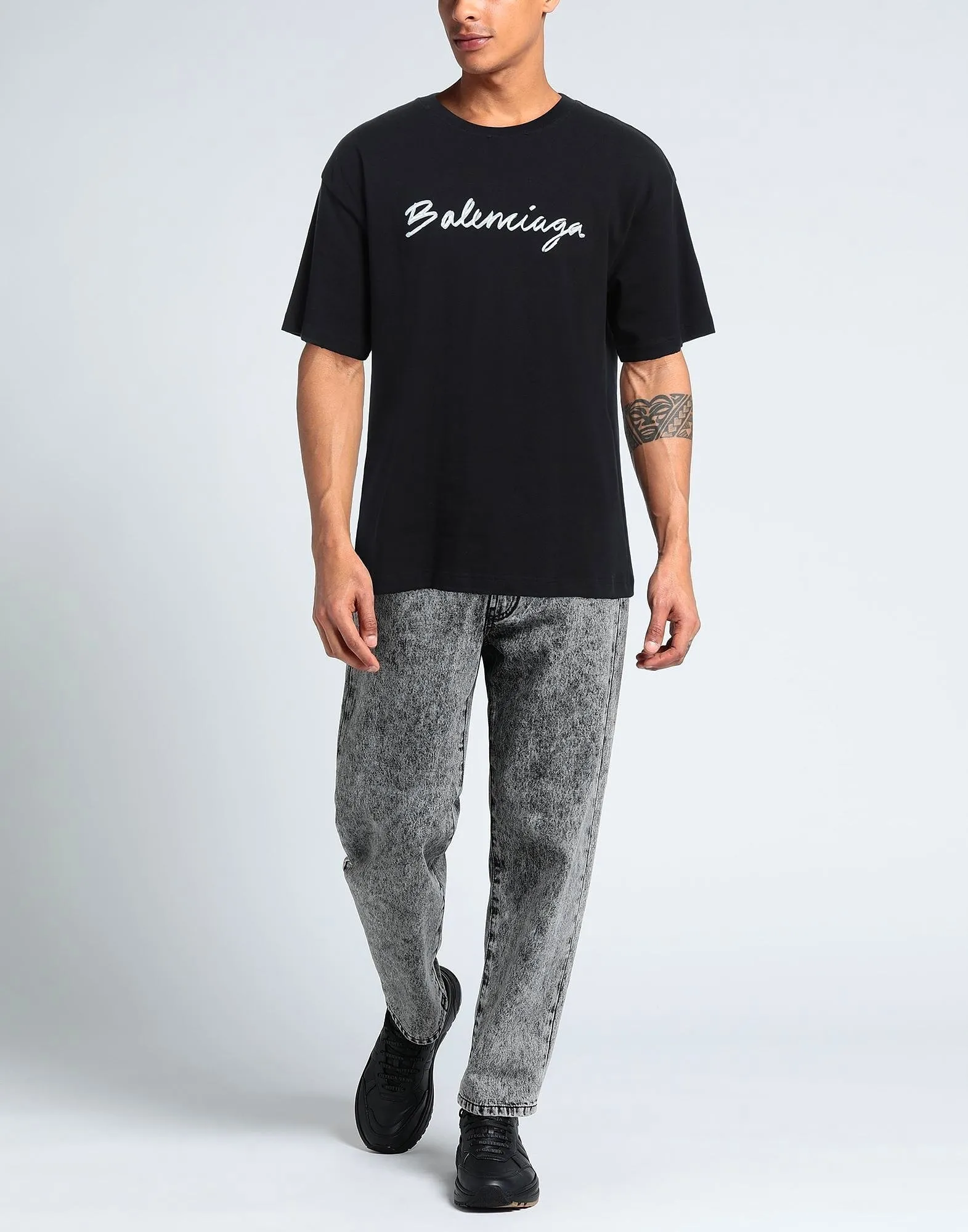 BALENCIAGA  |Crew Neck Plain Cotton Short Sleeves Logo Luxury