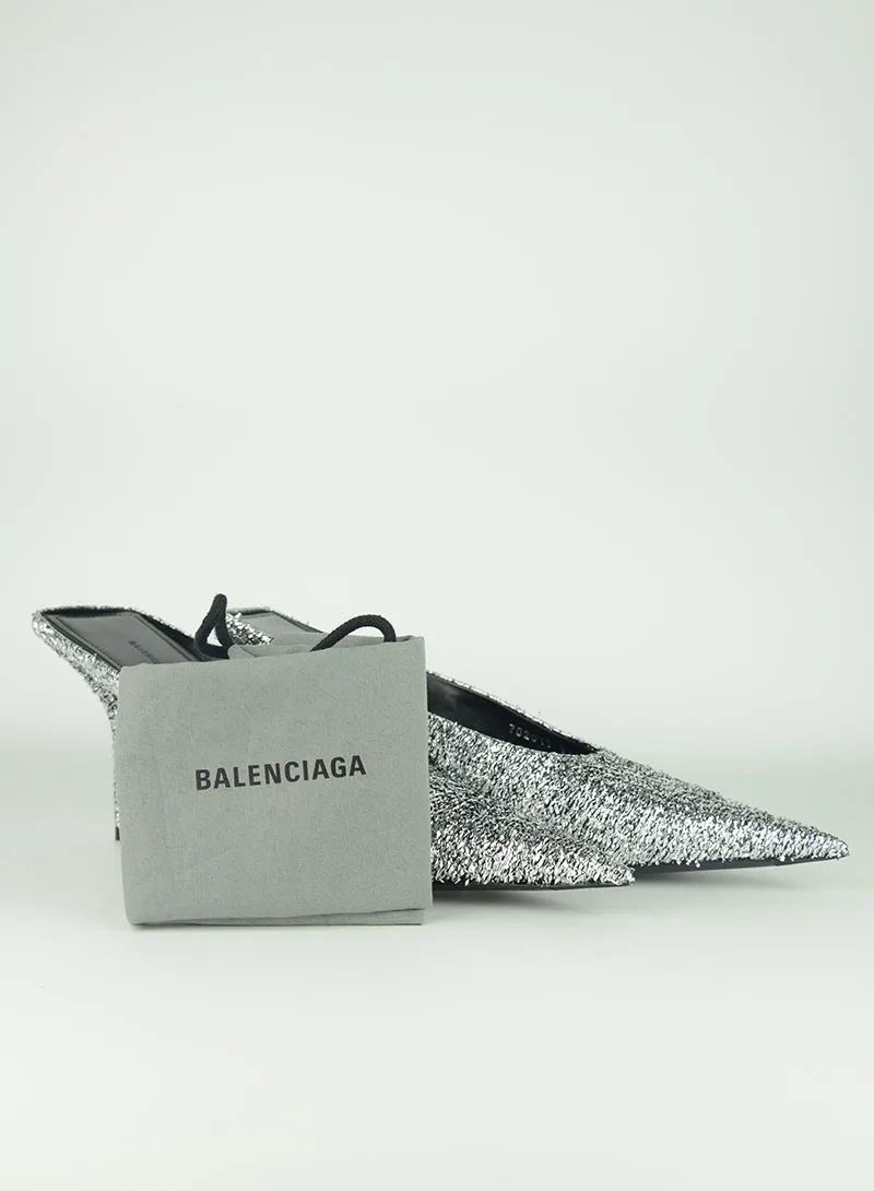 Balenciaga Sabot Multifili lamé argento - N. 39