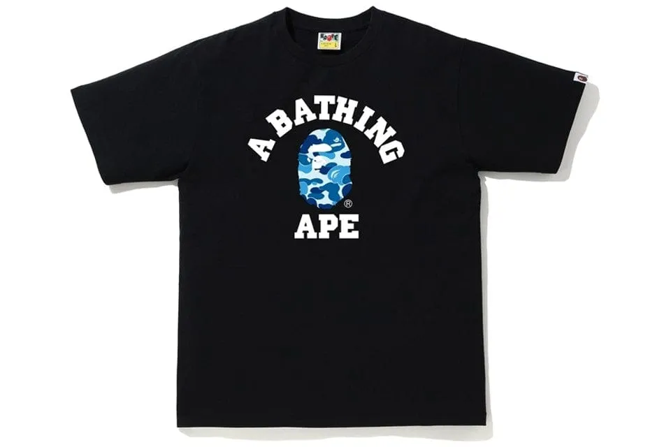 BAPE ABC CAMO COLLEGE TEE - BLACK / BLUE | Shop Now