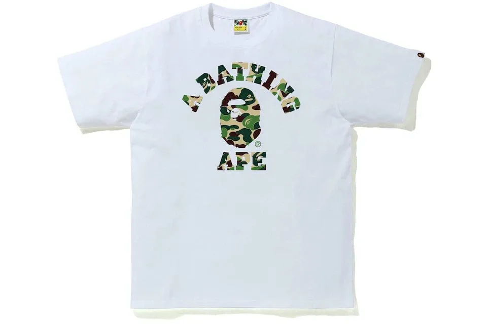 BAPE ABC Camo College Tee - White/Green | Shop Now