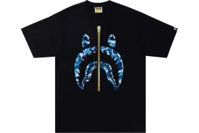 BAPE ABC CAMO SHARK TEE BLACK BLUE SS22 - Buy Now