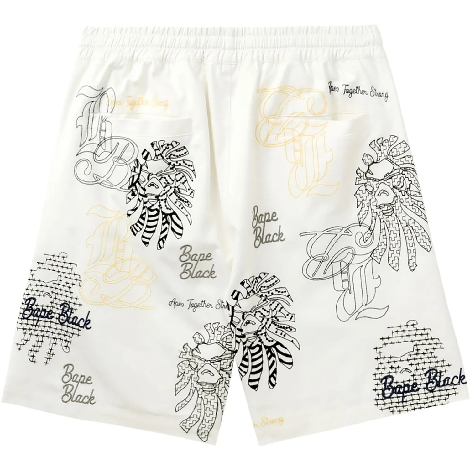 BAPE BLACK BAPE GRAPHIC STITCH SHORTS MENS