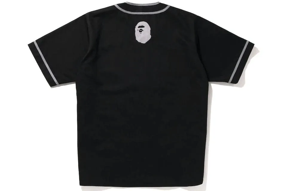 Bape black baseball shirt.