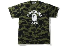 BAPE green camouflage college t-shirt