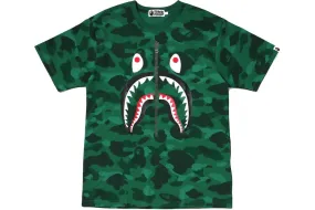 Bape Green Shark Tee - Camo Pattern