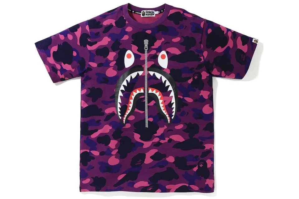 BAPE Purple Camo Shark Tee