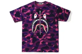 BAPE Purple Camo Shark Tee