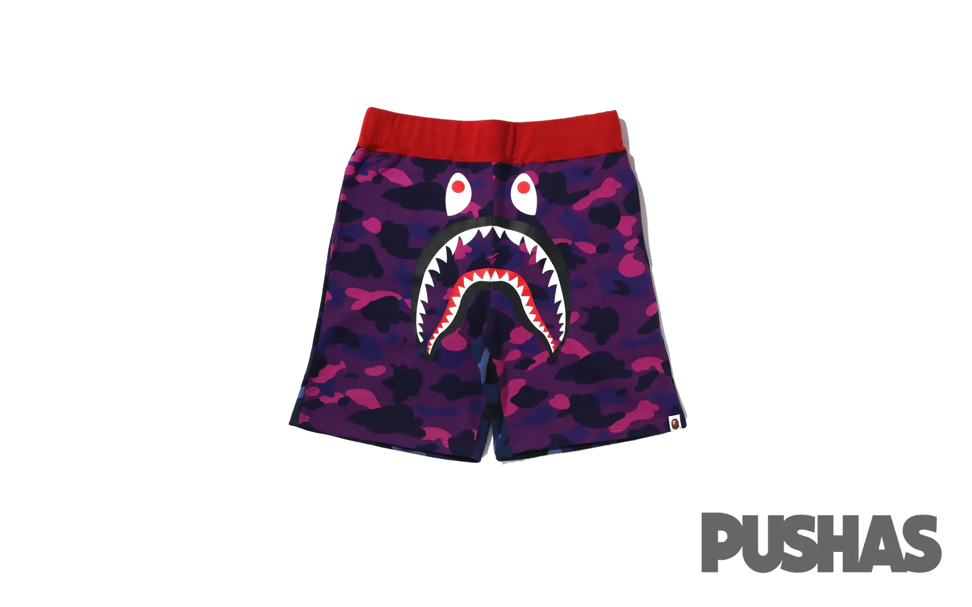 BAPE Purple Crazy Camo Shark Sweat Shorts - 2022