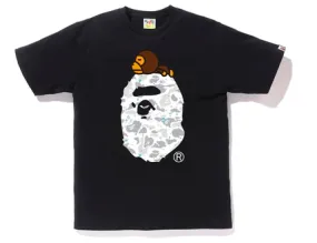 BAPE Space Camo Milo On Big Ape Tee Black