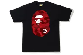 Bape t-shirt with big head design, black and red color