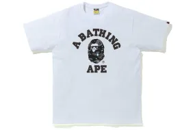 Bape White Space Camo Print College Tee