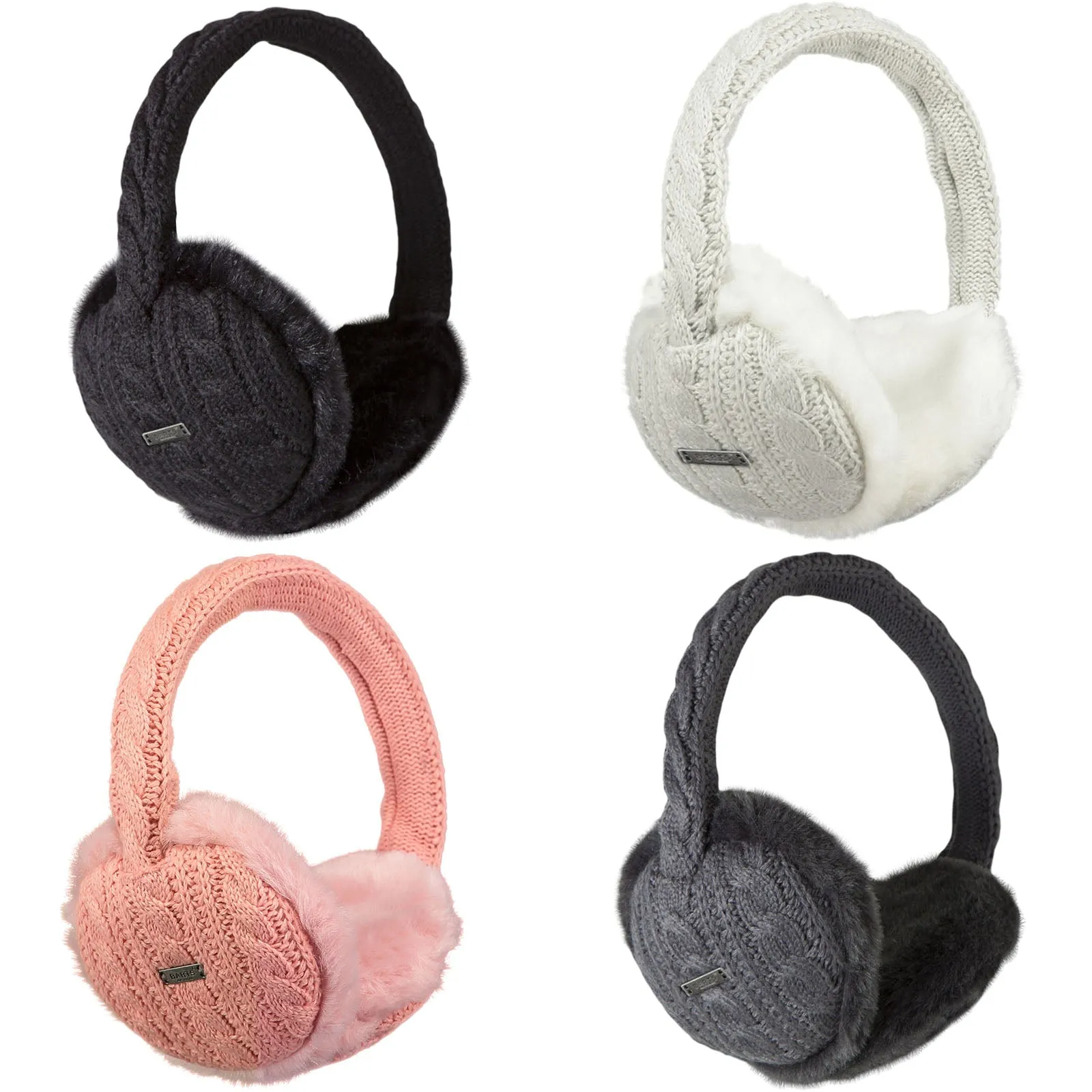 Barts Womens Monique Faux Fur Cable Knit Ear Muffs Earwarmers