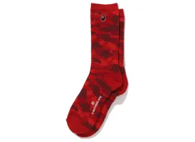 Bathing Ape Color Camo Ape Head Red Socks - One Point, Size XLD.