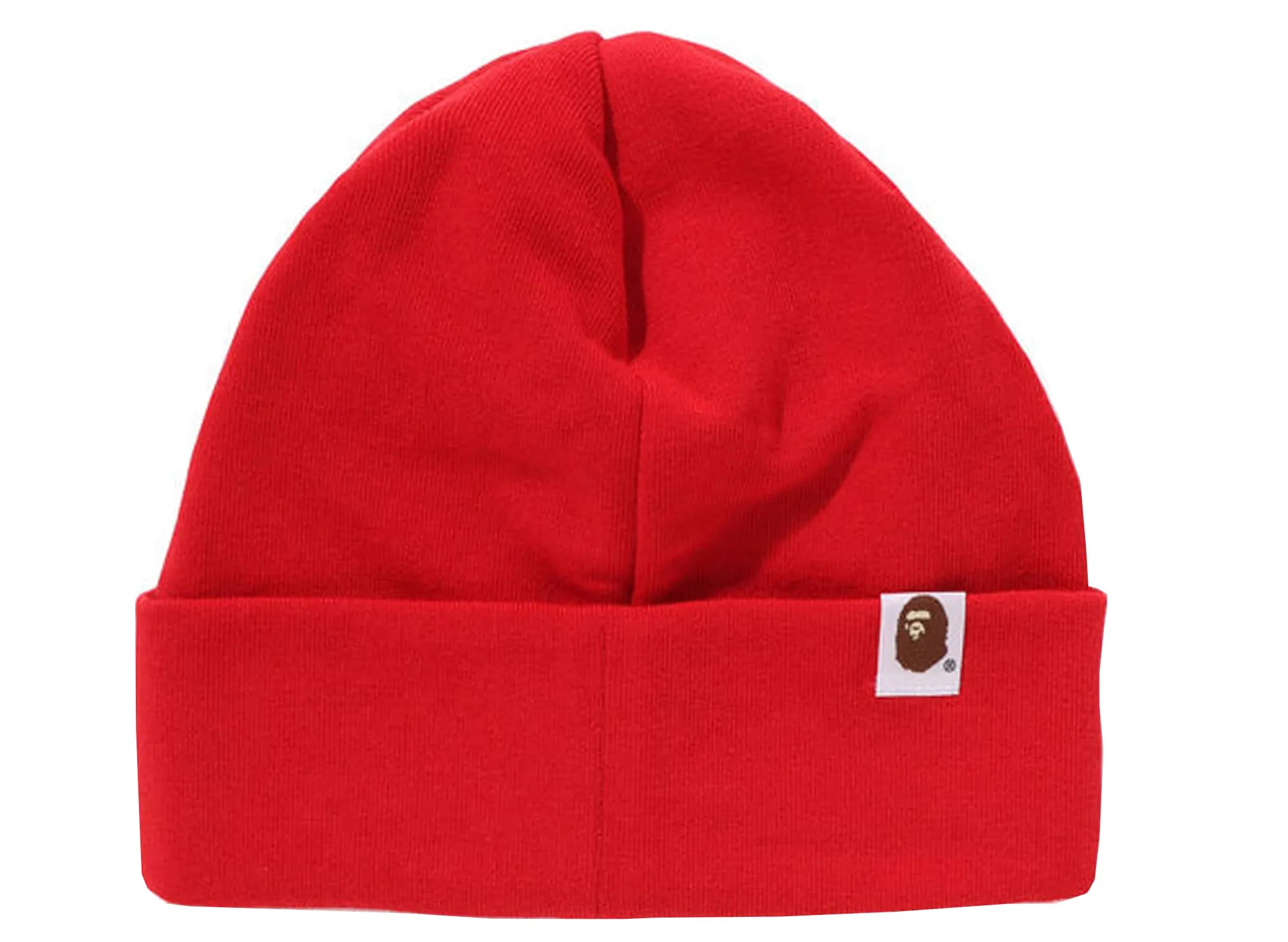 Bathing Ape Red Silicon Ape Head Knit Cap - XLD