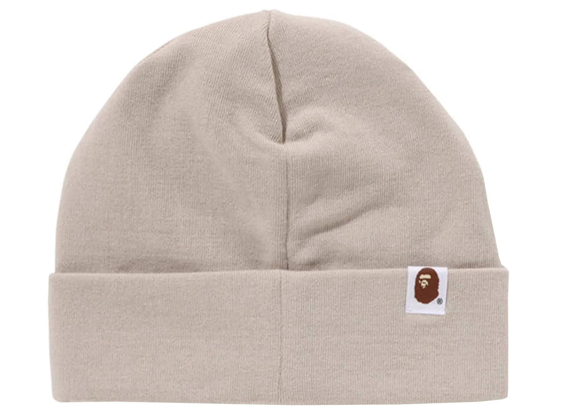 Bathing Ape Silicon Ape Head Beige Knit Cap - XLD