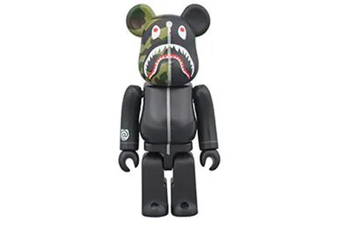 Bearbrick x Bape 1st Camo Shark 100% Black