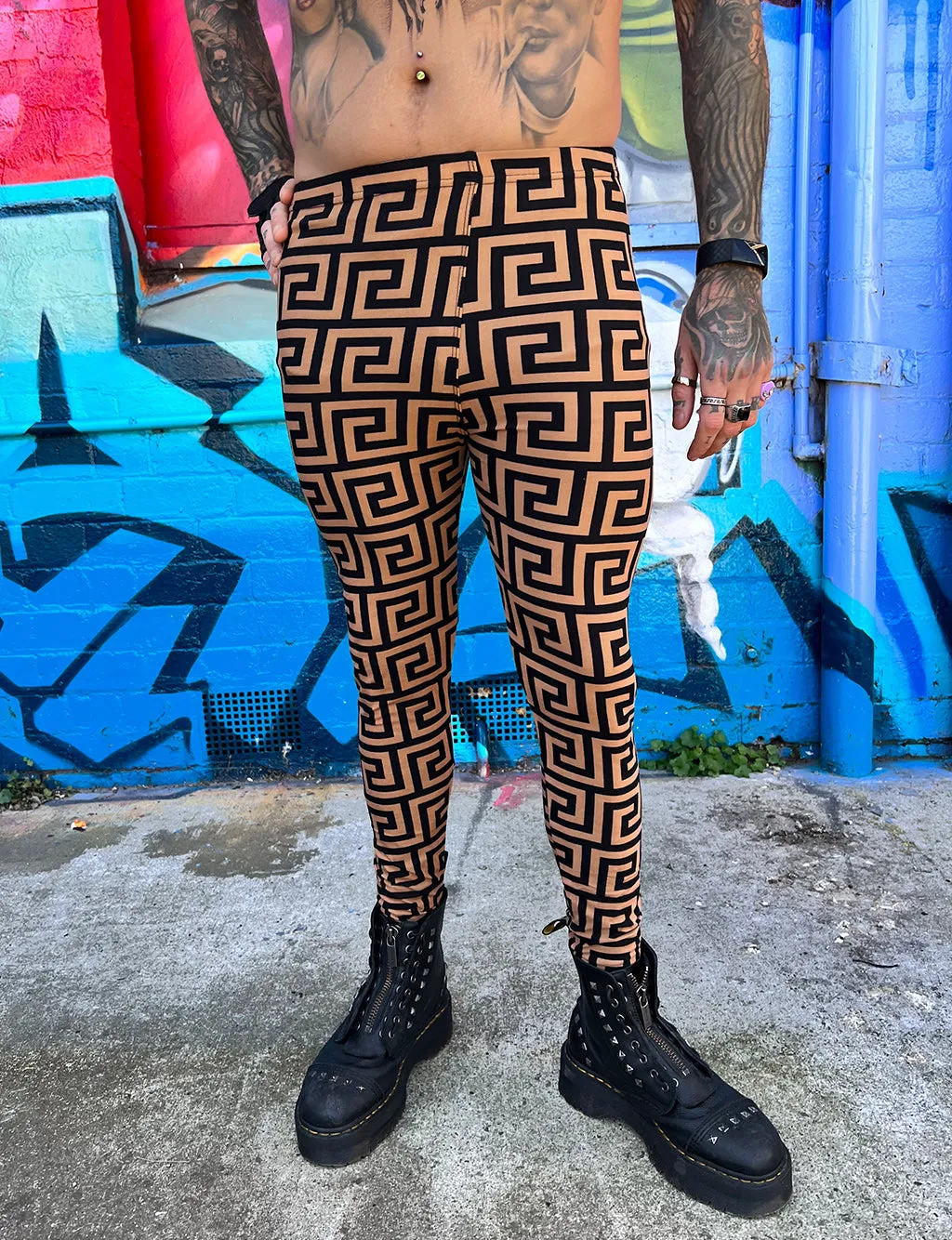 Black and Brown Maze Doof Meggings