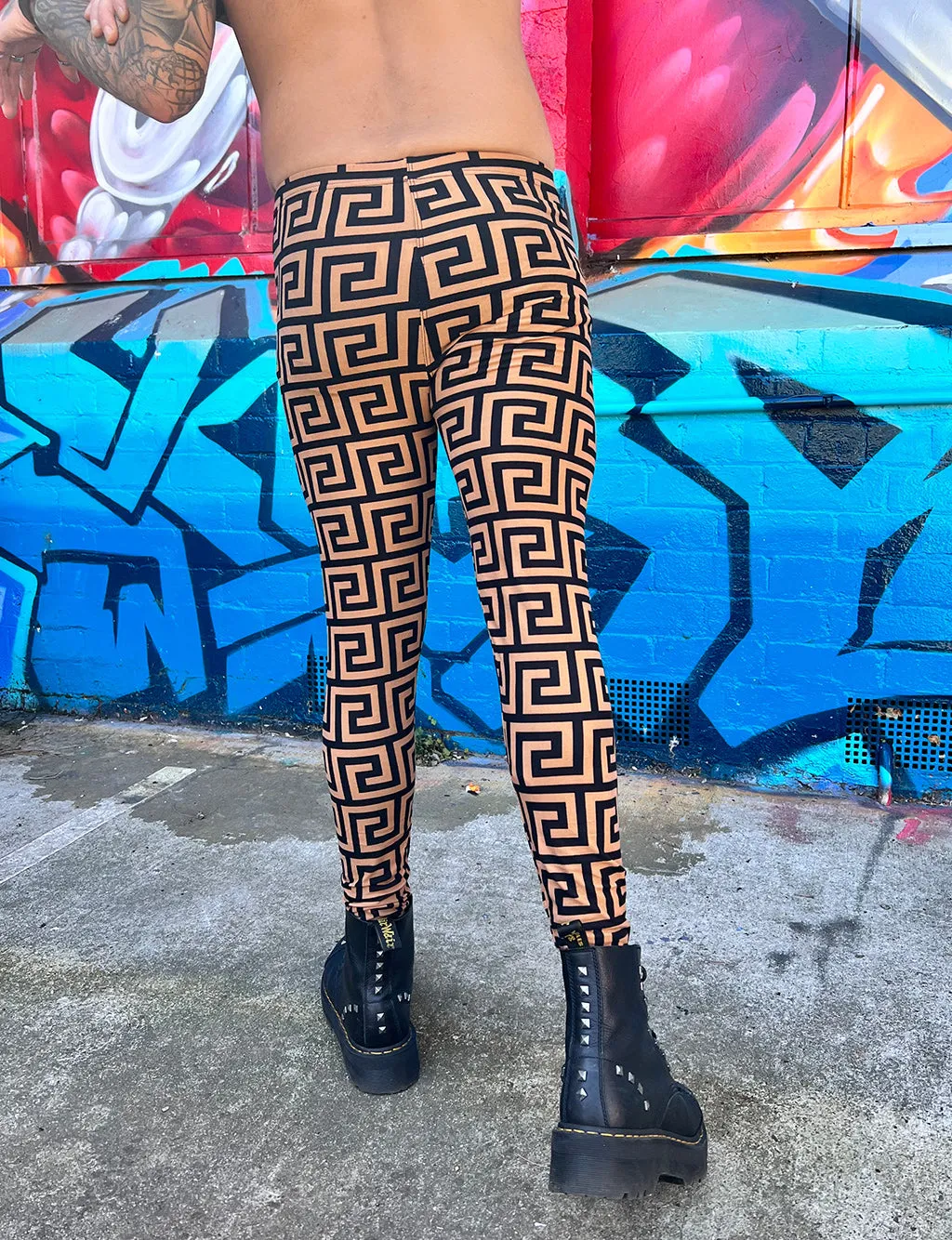 Black and Brown Maze Doof Meggings