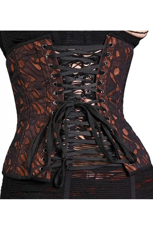 Black Iris Steampunk Pebbles Under Bust Corset