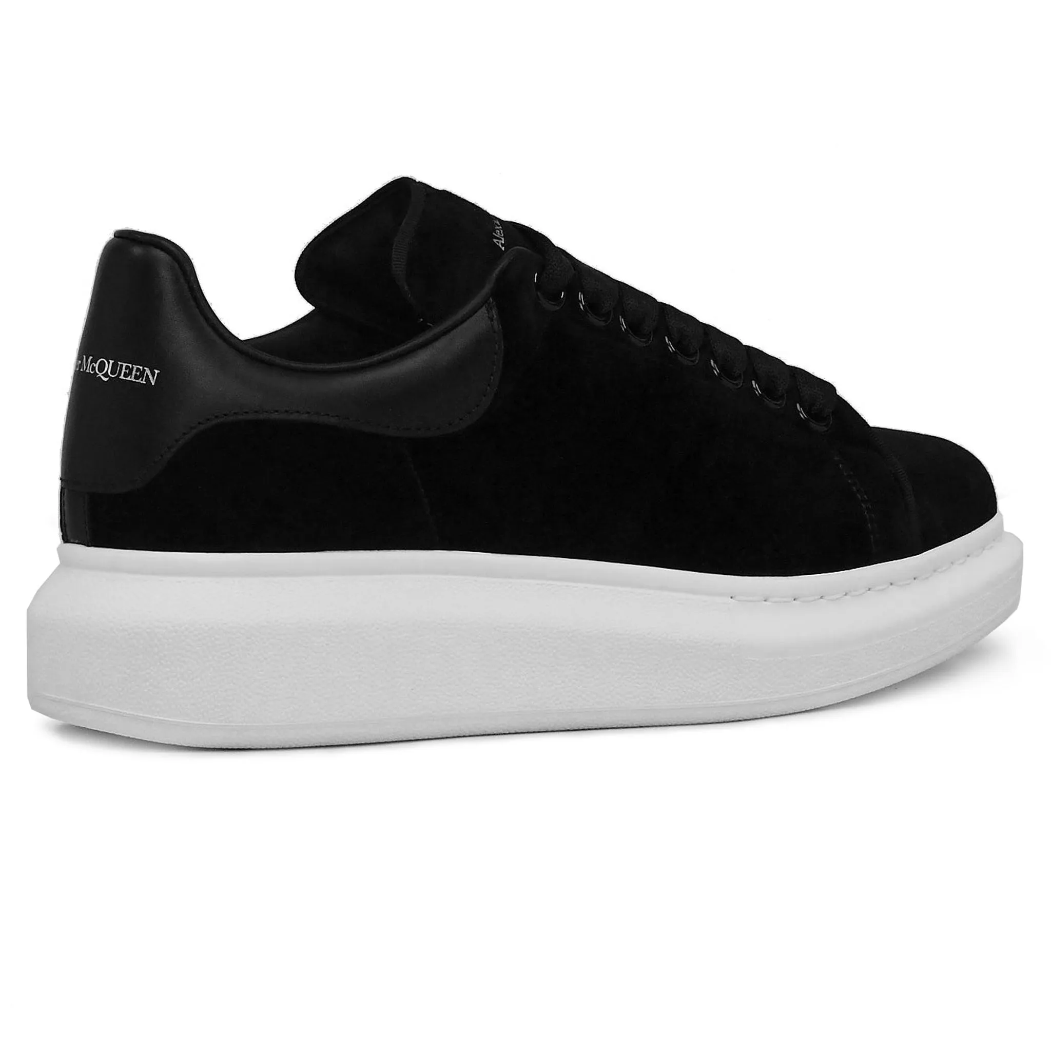 Black Velvet Trainers with Raised Sole - Alexander McQueen Women's Shoes