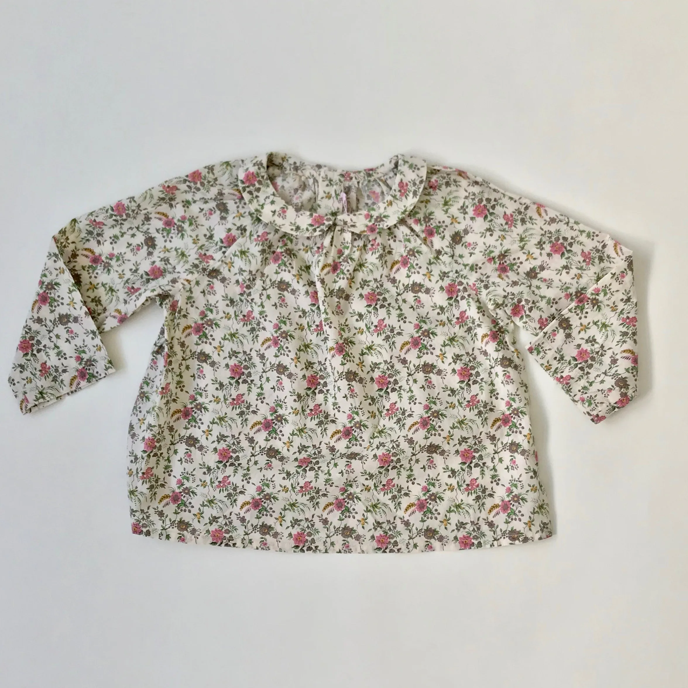 Bonpoint Liberty Print Floral Blouse With Peter Pan Collar 18 Months - Shop Now!