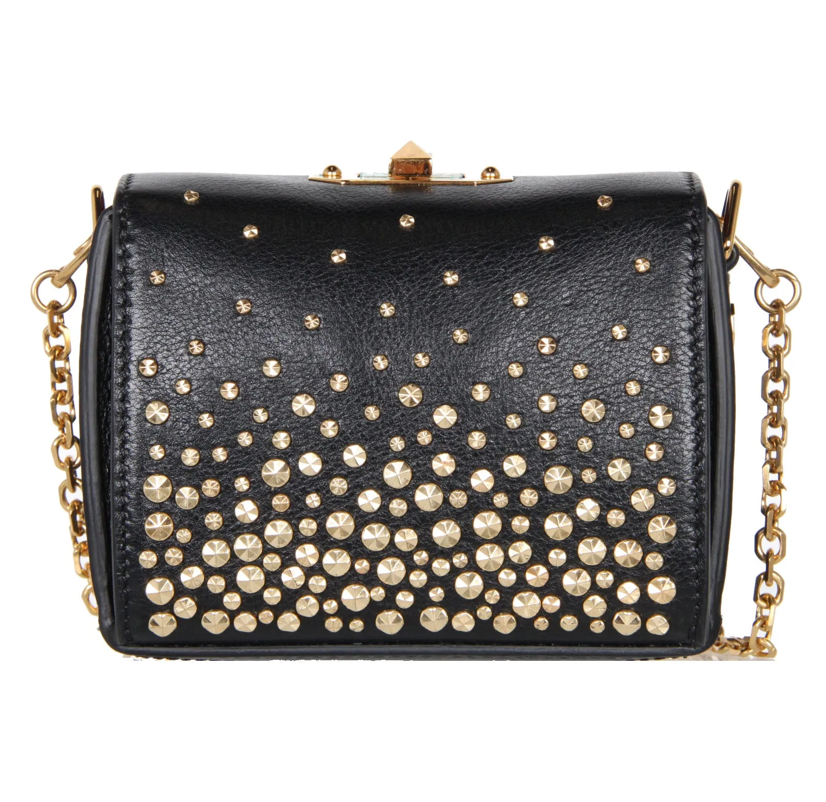 Box Bag Nano Meteor in Black and Gold