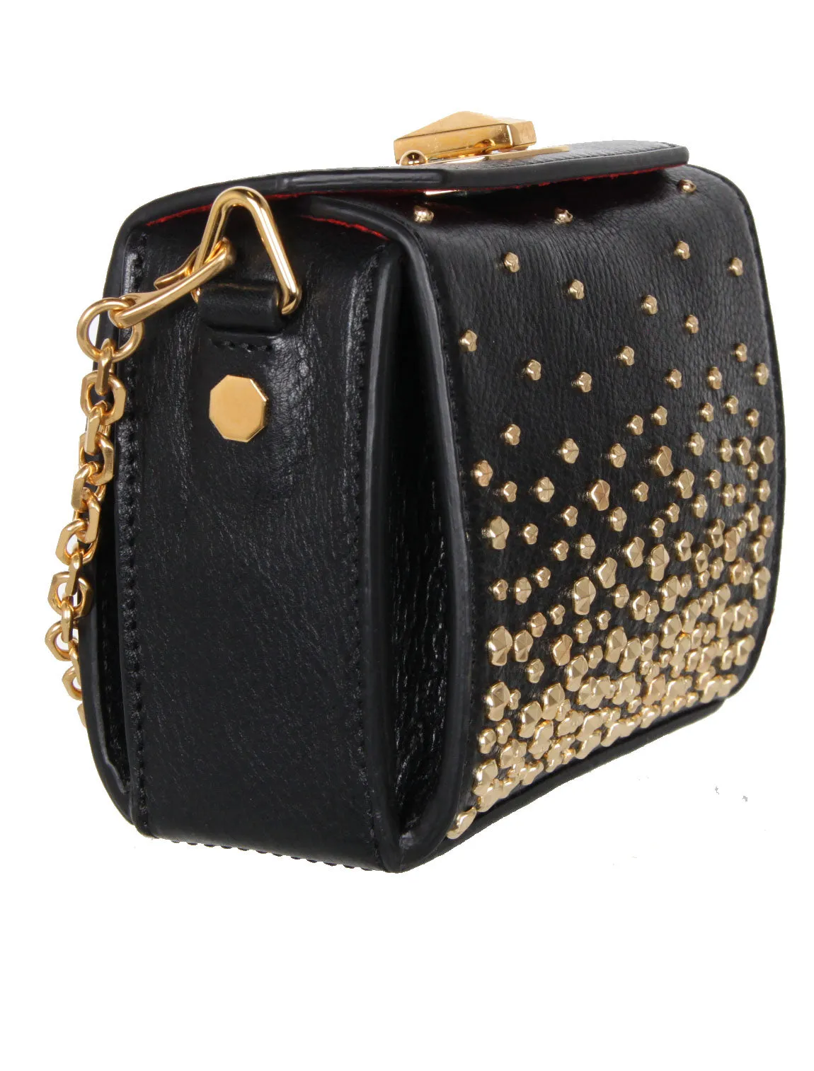 Box Bag Nano Meteor in Black and Gold