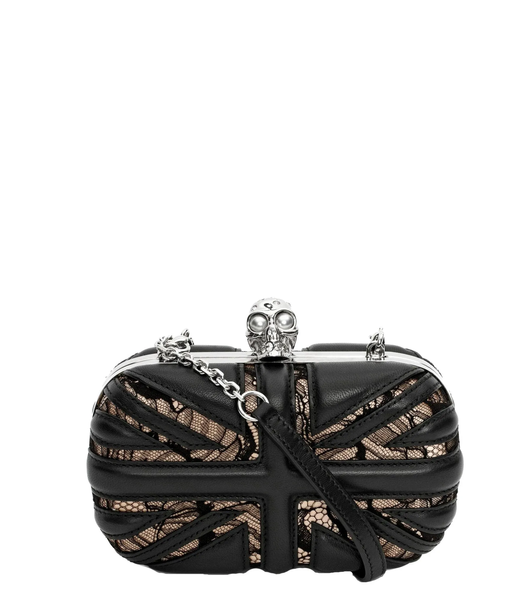 Brittiana Black/Teint Box Clutch with chain