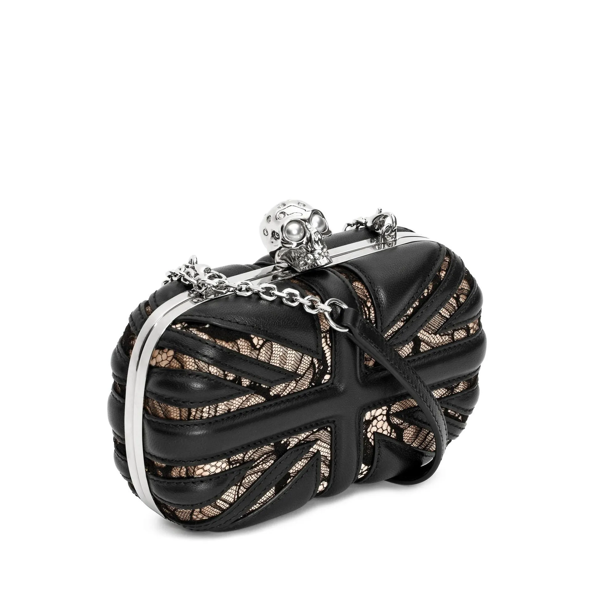 Brittiana Black/Teint Box Clutch with chain