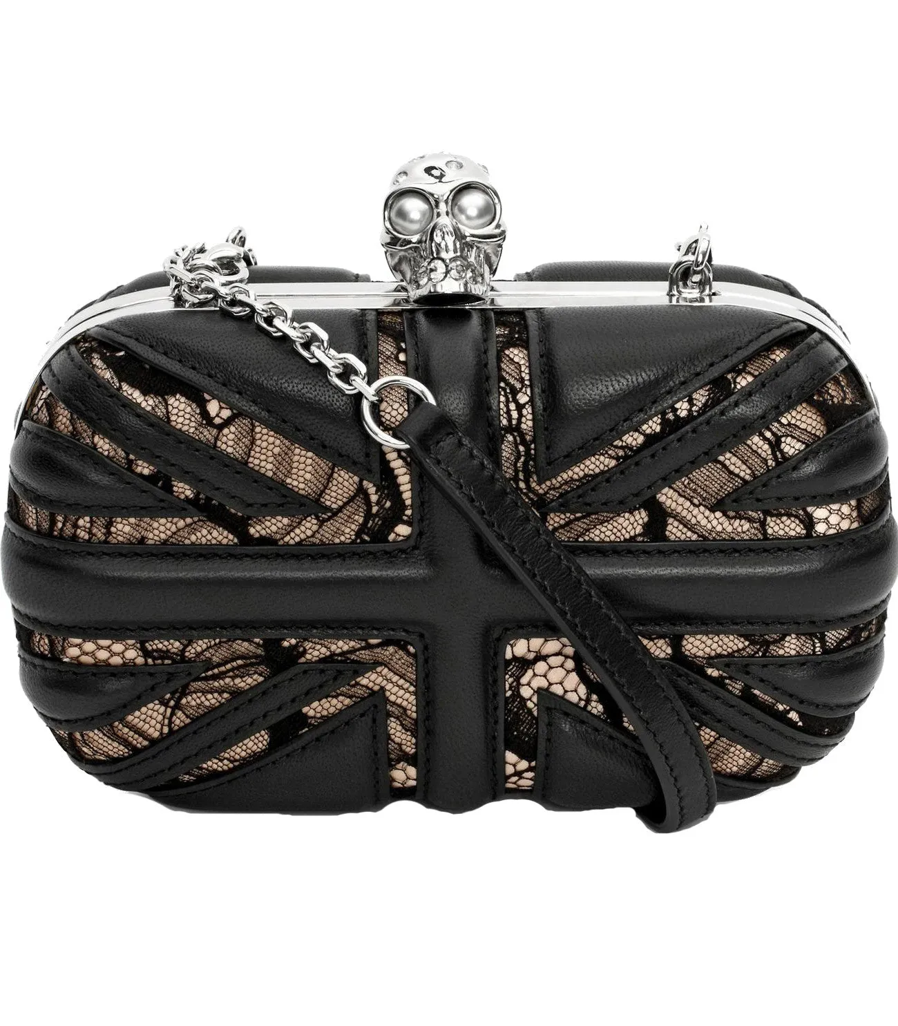 Brittiana Black/Teint Box Clutch with chain