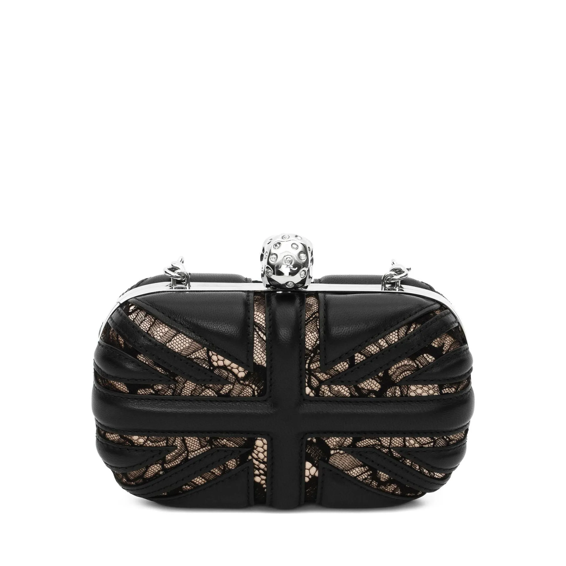 Brittiana Black/Teint Box Clutch with chain