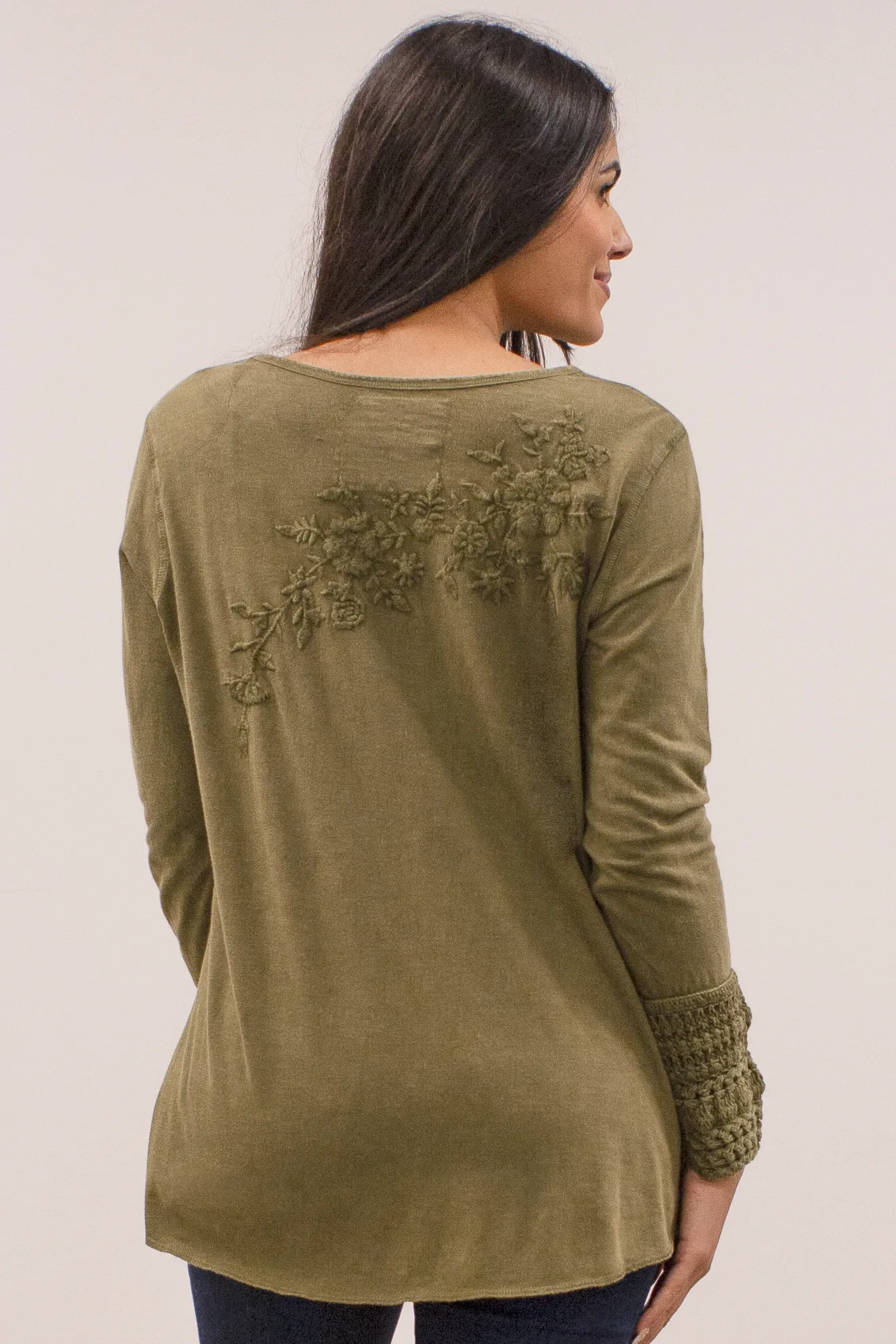 Caite Alma t-shirt, tonal embroidered