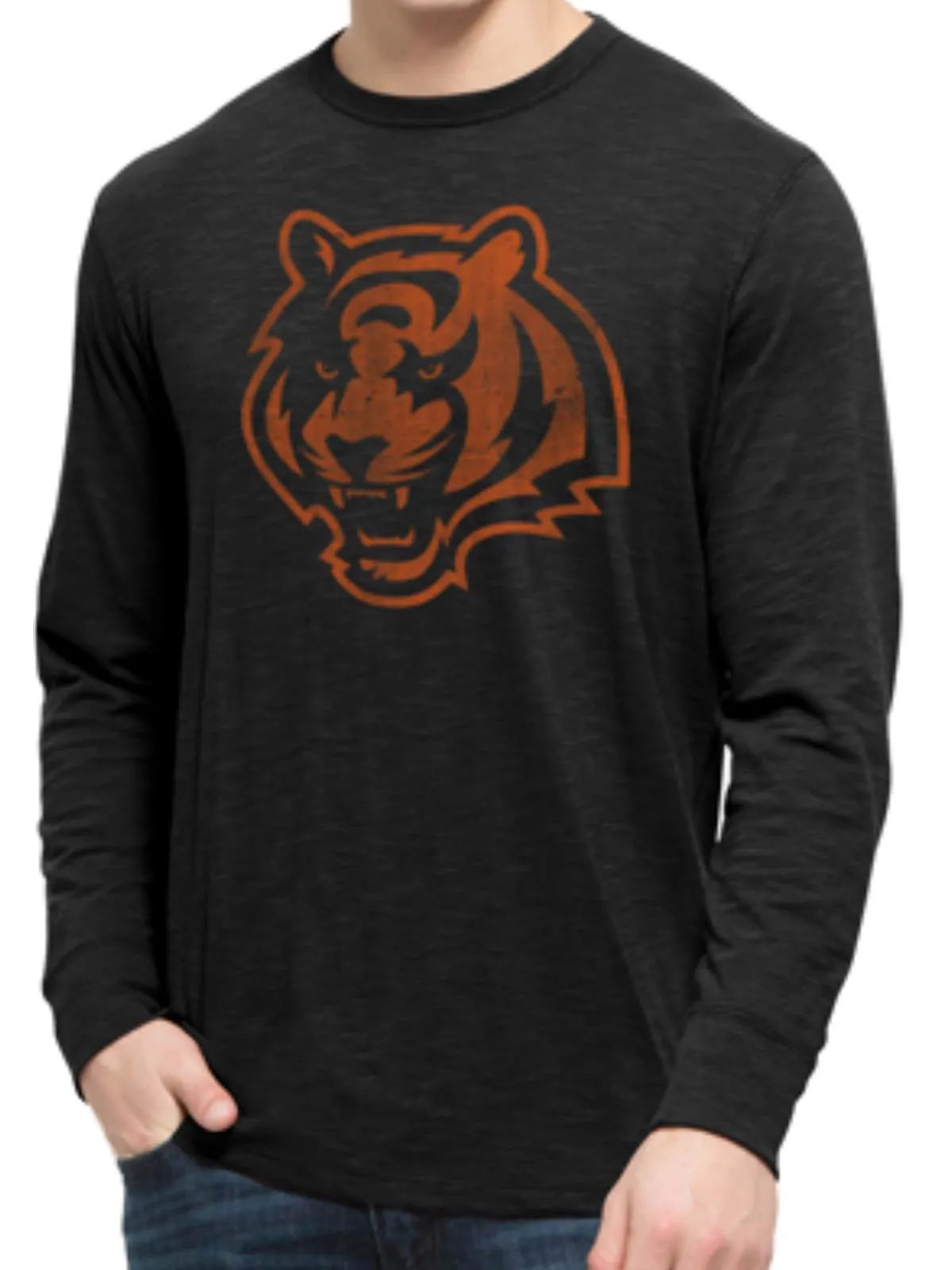 Cincinnati Bengals 47 Brand Jet Black Long Sleeve Soft Scrum T-Shirt