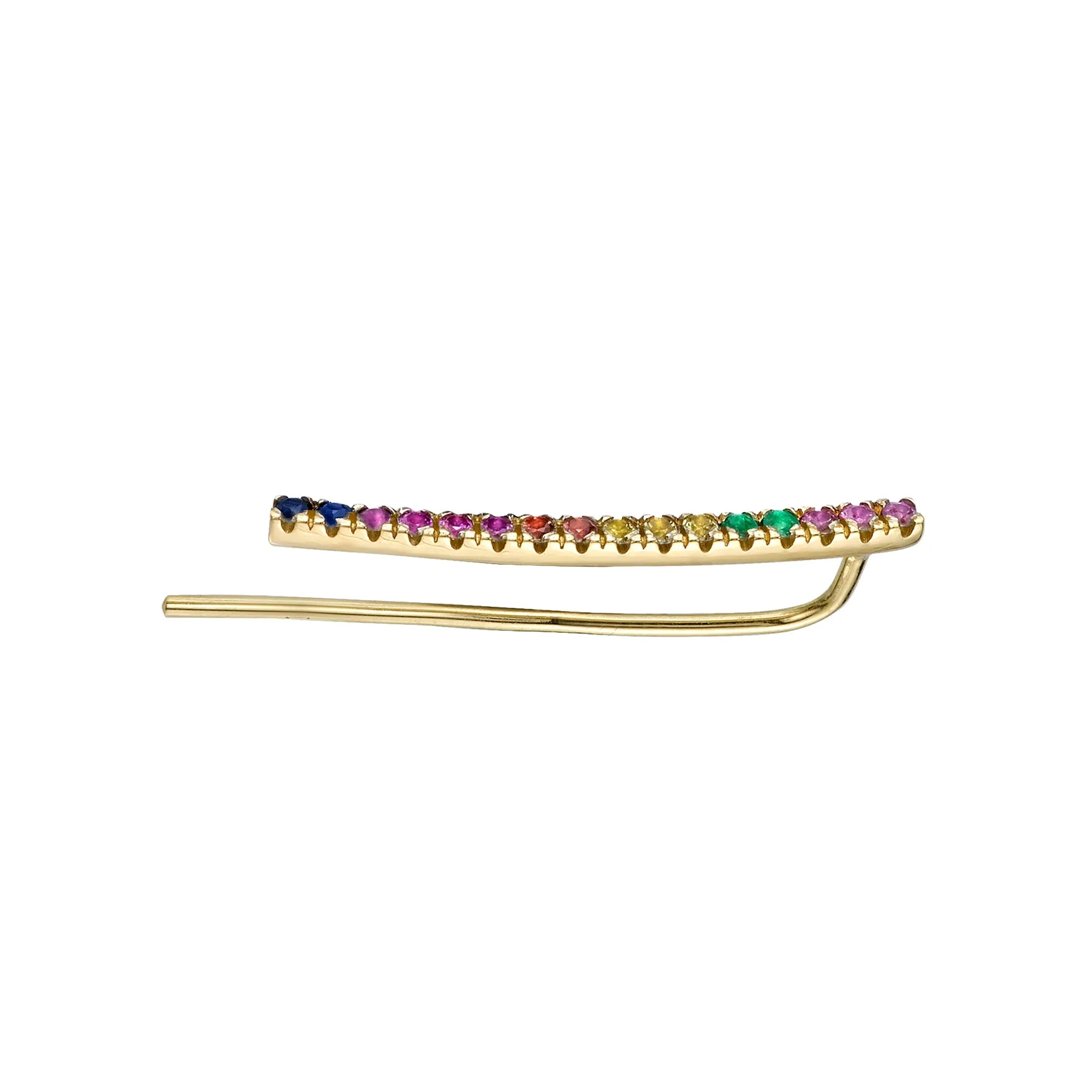 Climb Earring - Rainbow / 14k Yellow Gold