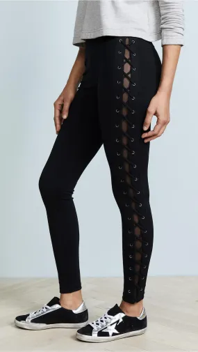 David Lerner Black X-Cross Legging with Lace Up