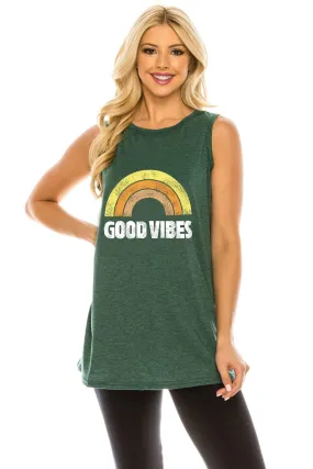 Haute Edition Women's Good Vibes Tank Top - Plus Size Options