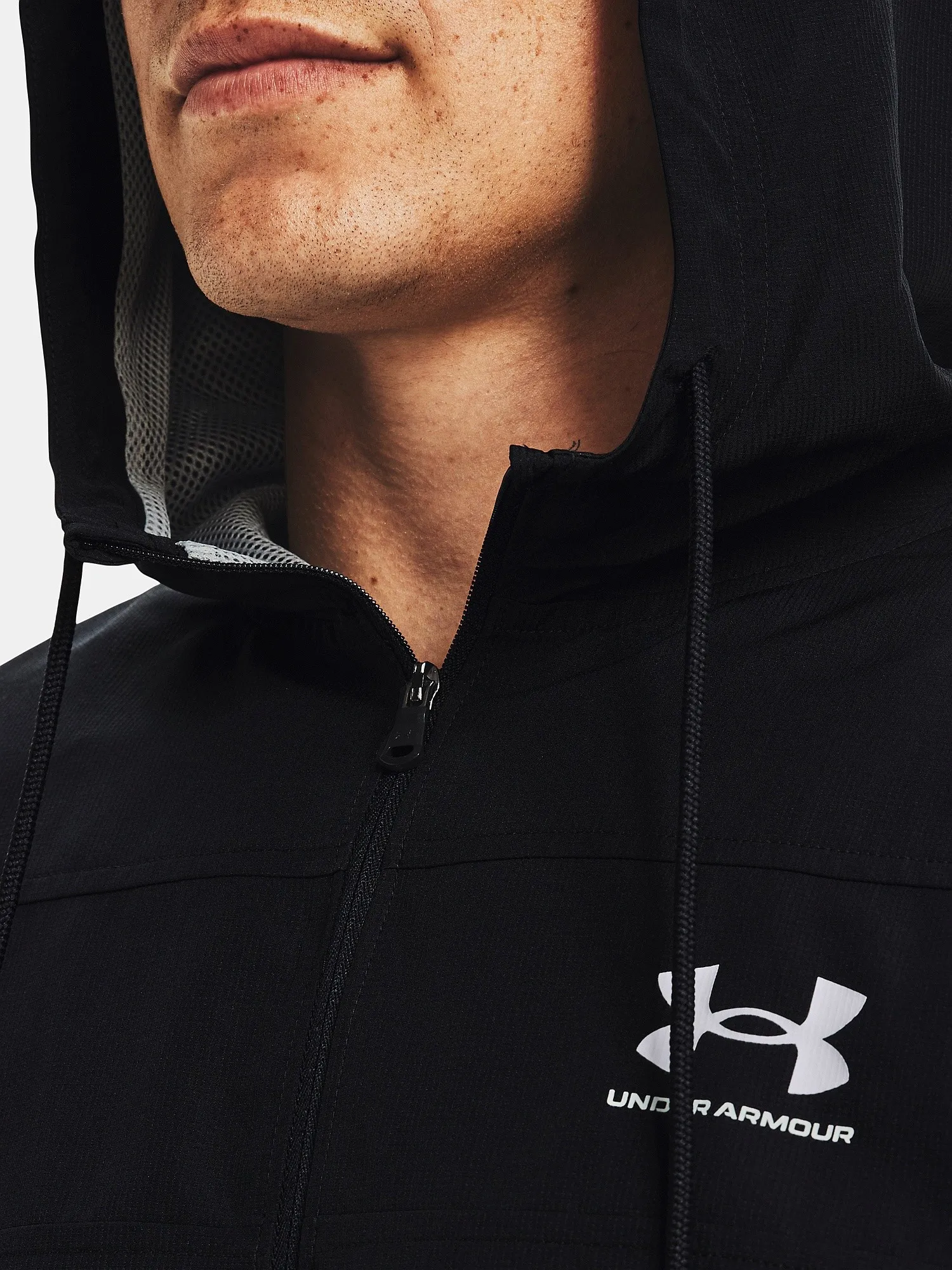 jacket Under Armour Sportstyle Windbreaker - Black/White - men´s