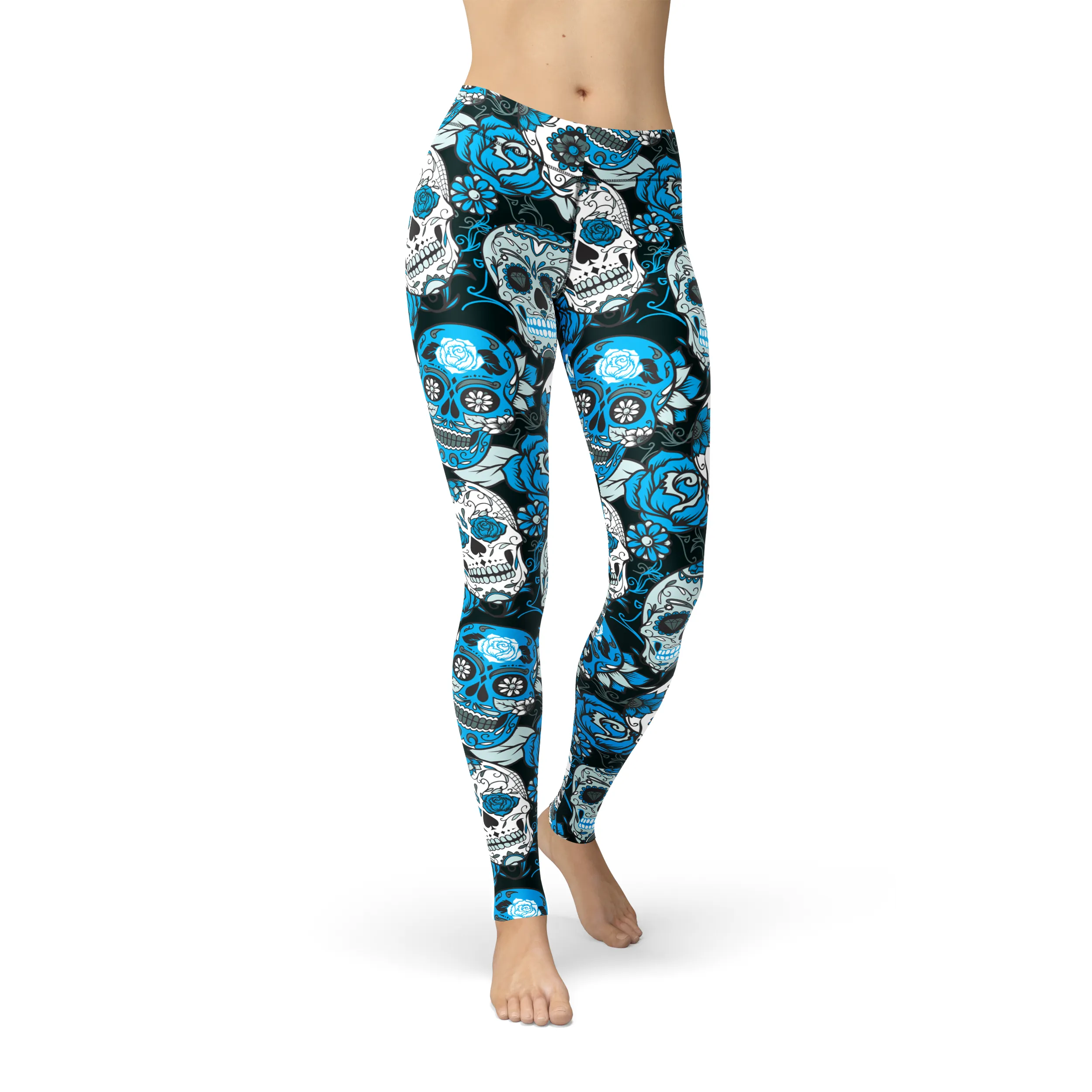 Jean Blue Sugar Skulls Leggings