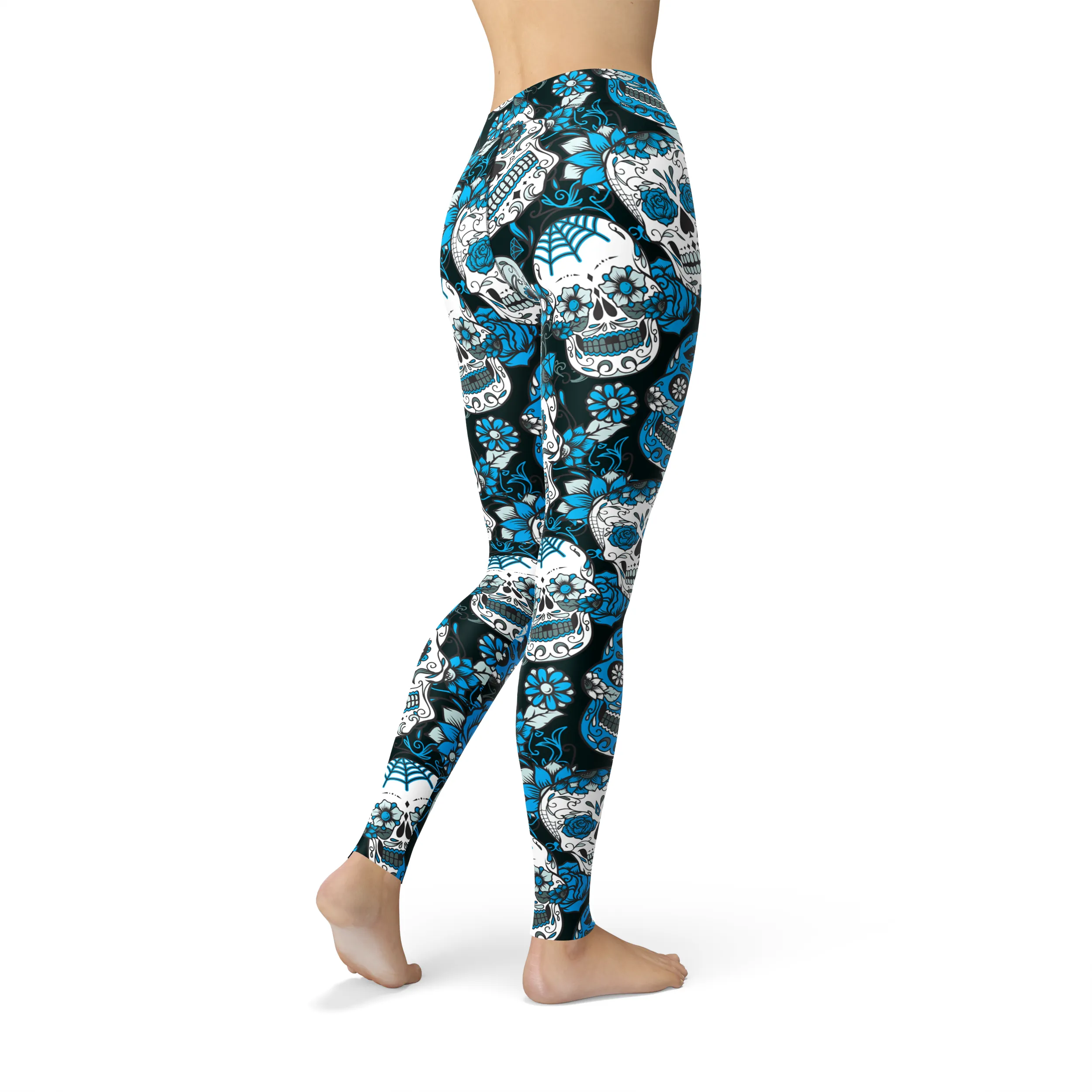 Jean Blue Sugar Skulls Leggings