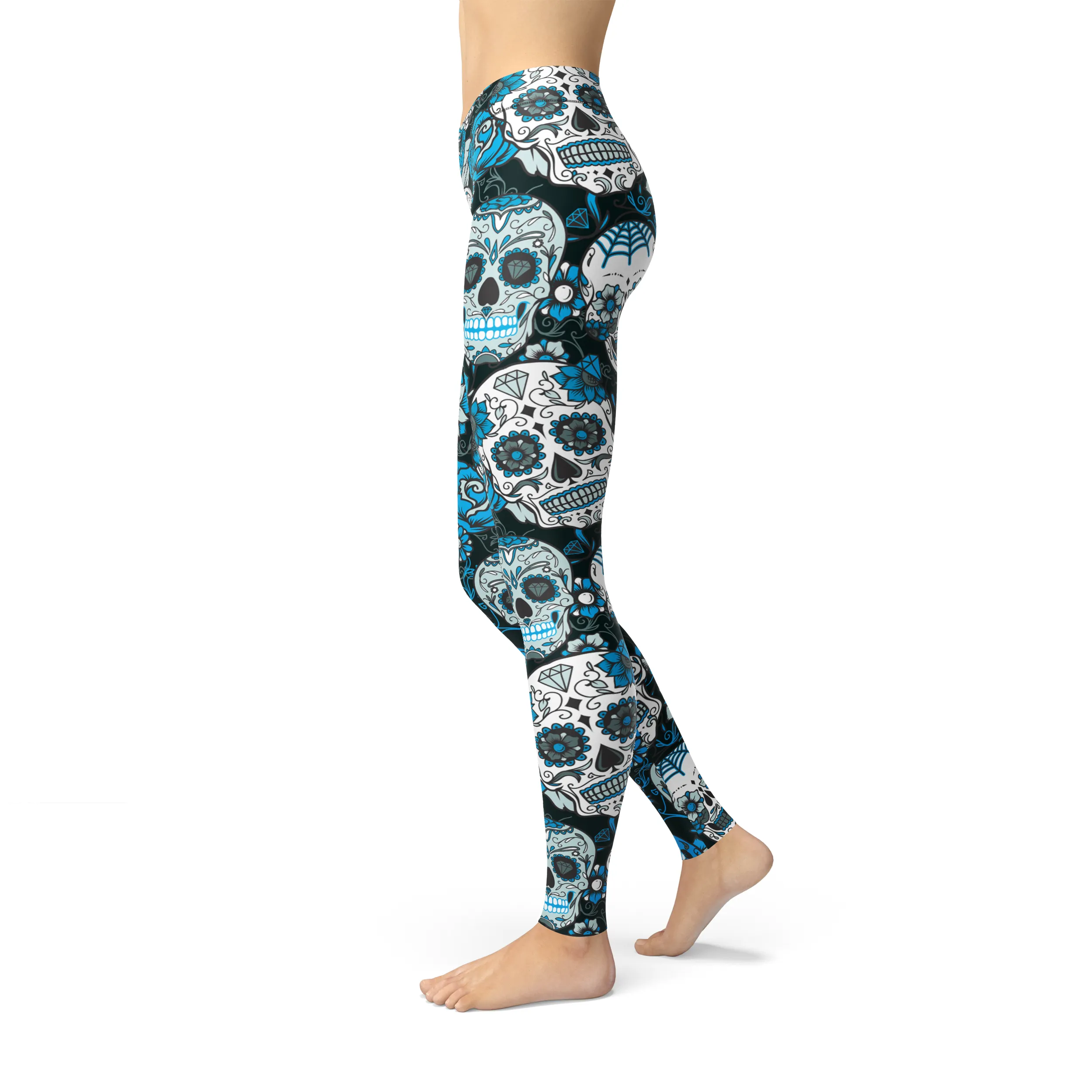 Jean Blue Sugar Skulls Leggings