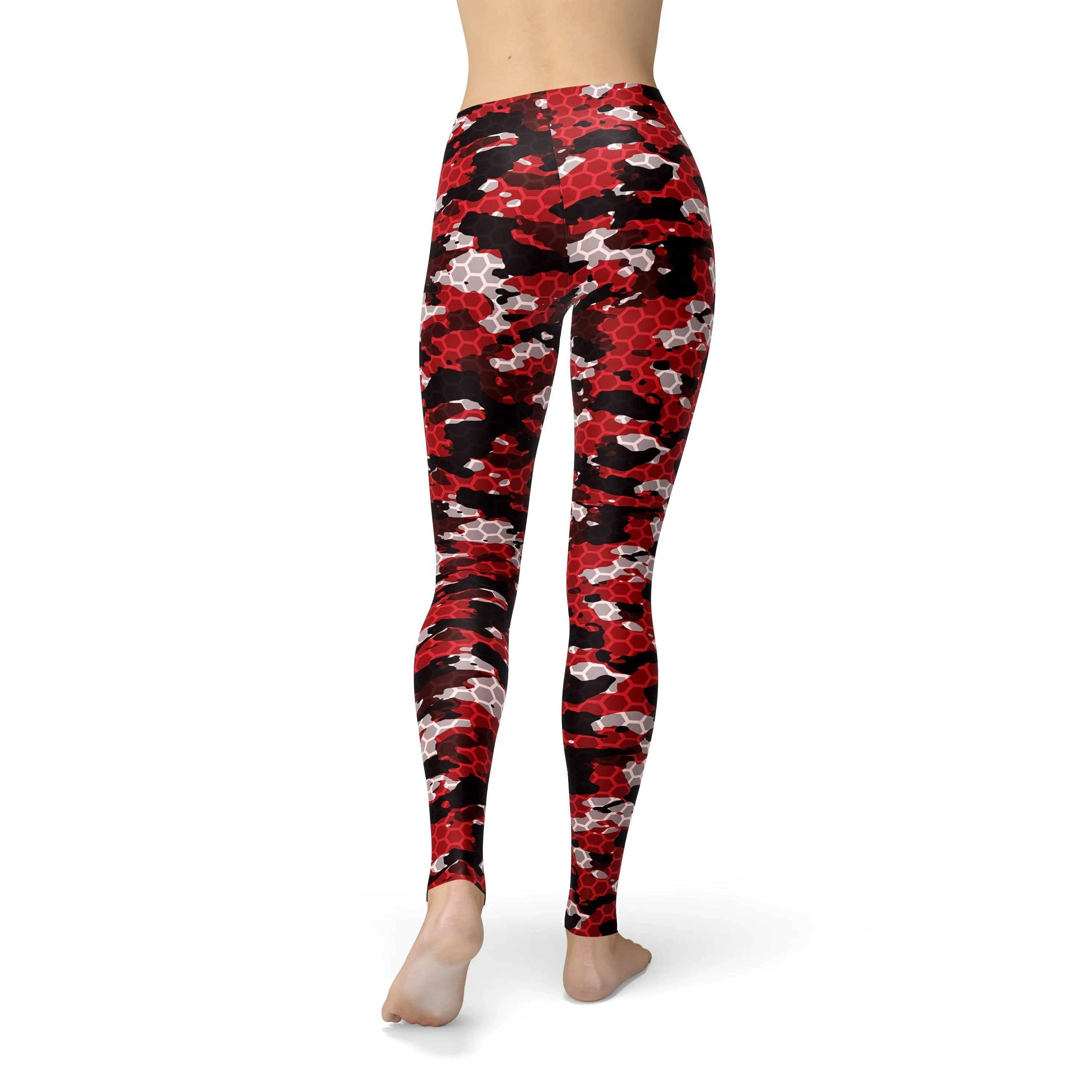 Jean Red Hex Camouflage Leggings