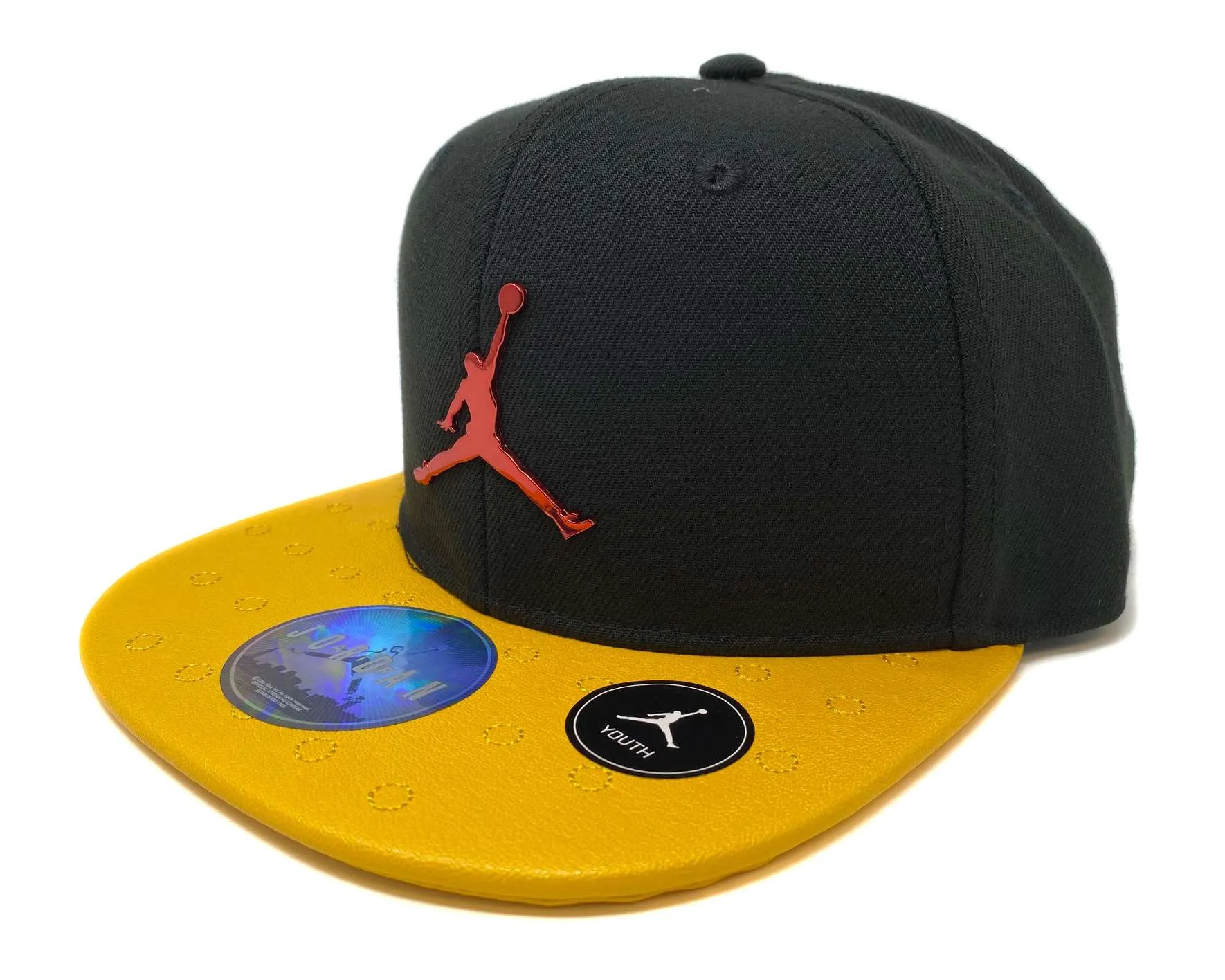 Jordan Boy’s Retro 13 Faux Leather Snapback Cap 8/20 Black/Gold