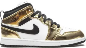 Jordan Kids Air Jordan 1 Mid SE Metallic Gold sneakers