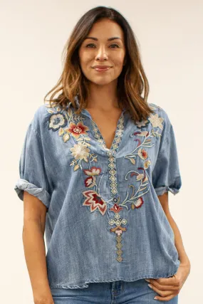 Kyla Seo Tonia shirt, embroidered tencel