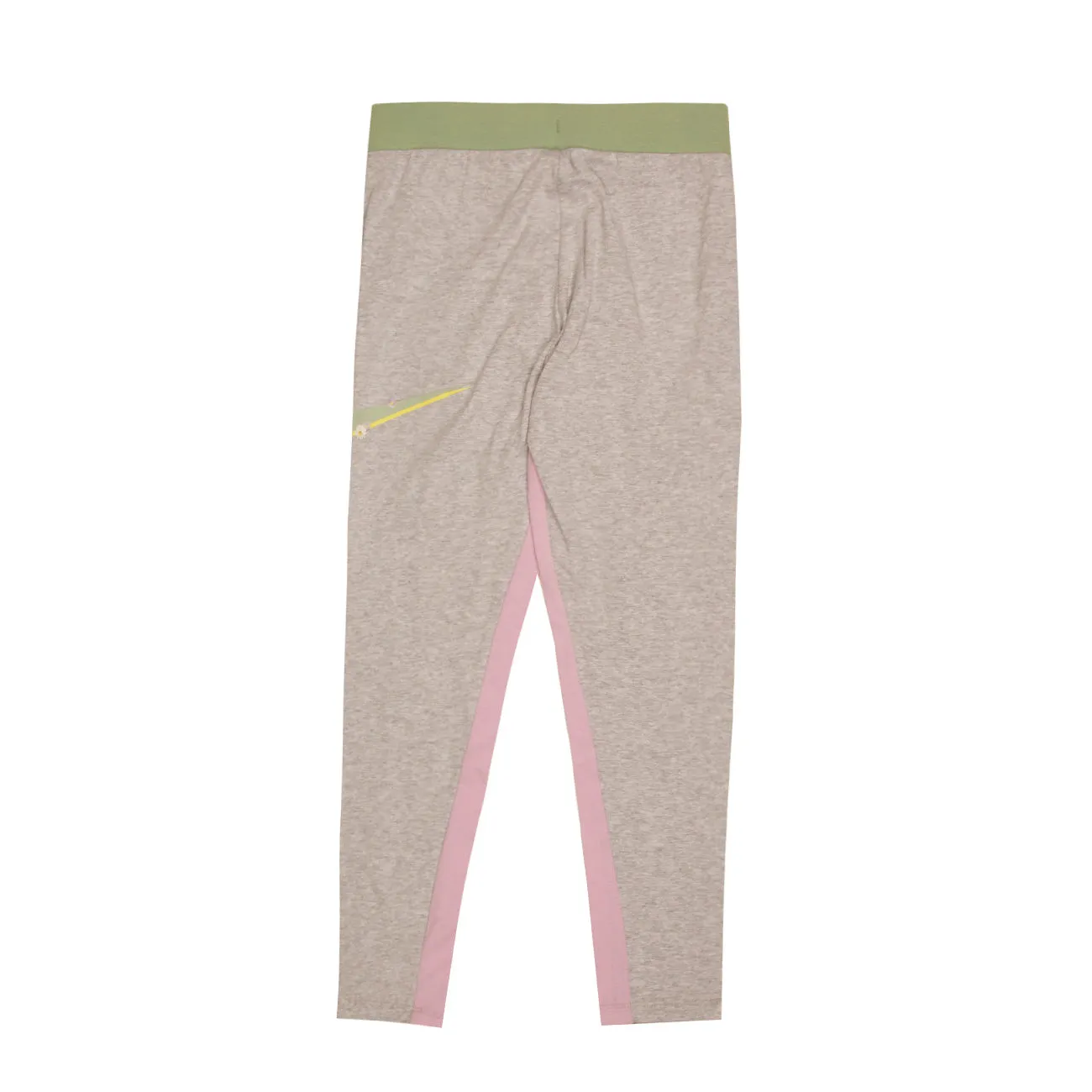 Leggings with Swoosh Wrap for Girls in Lunar Rock Color with Heart Design