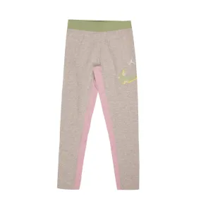 Leggings with Swoosh Wrap for Girls in Lunar Rock Color with Heart Design