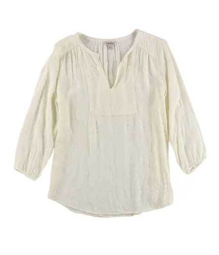 Lucky Brand Womens Embroidered Knit Blouse, TW10