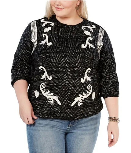 Lucky Brand Womens Embroidered Pullover Sweater, TW1